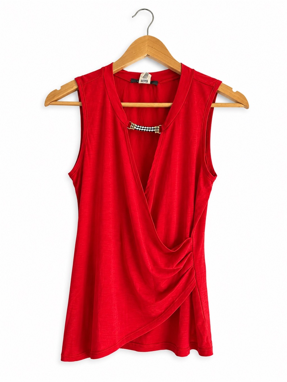 Suzy Shier Draped Sleeveless Top | Red | Medium
